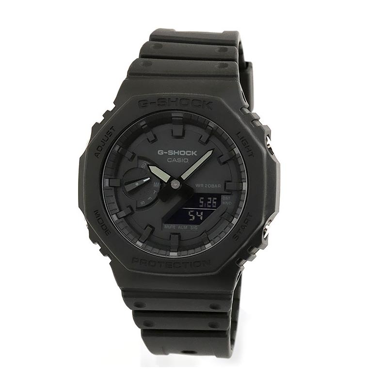 Casio G-Shock GA-2100-1A1 CasiOak Analog Digital Watch Black Octagon Bezel ozdigitalwatch.com.au