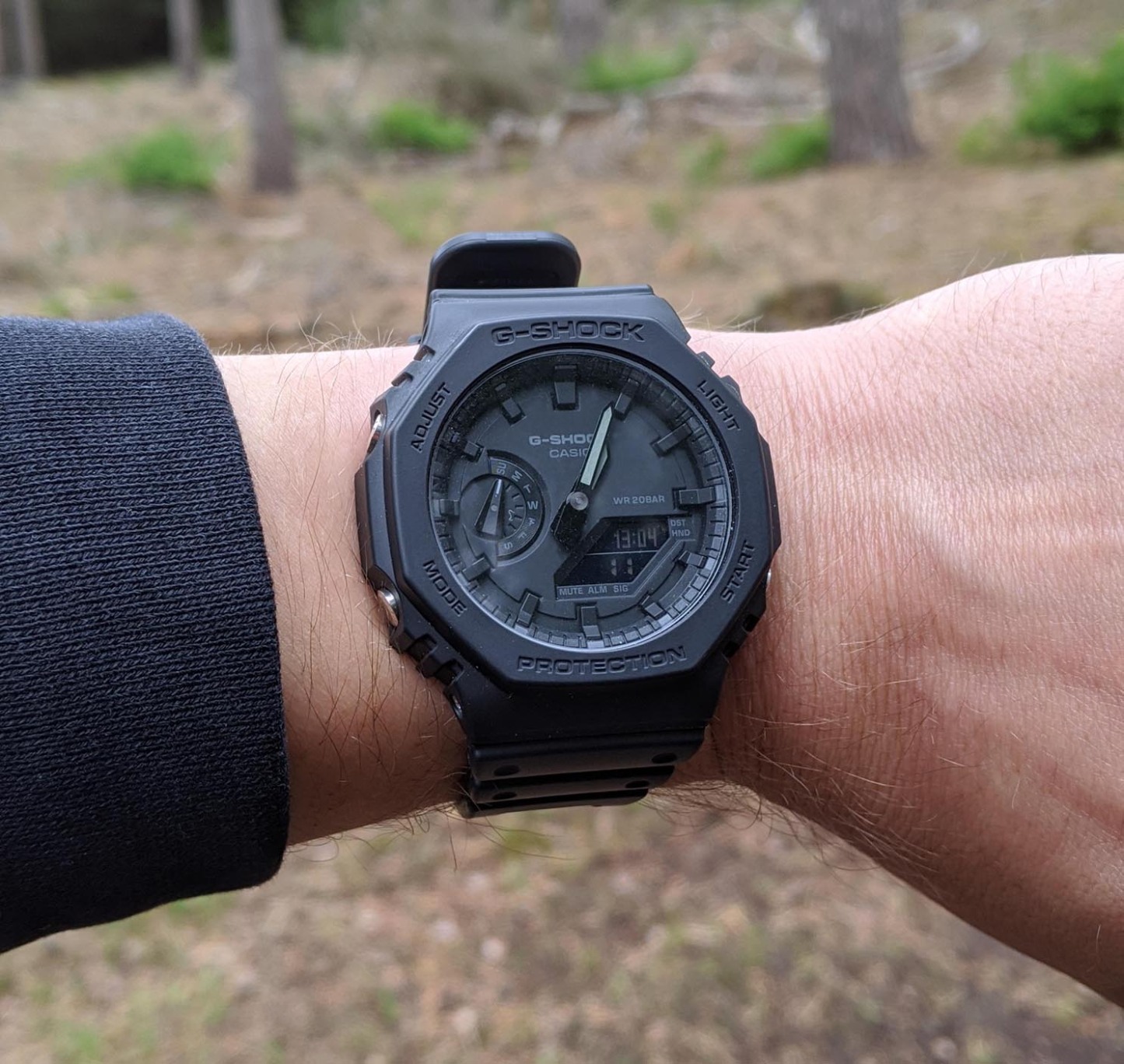Casio G-Shock GA-2100-1A1 CasiOak Analog Digital Watch Black Octagon Bezel ozdigitalwatch.com.au
