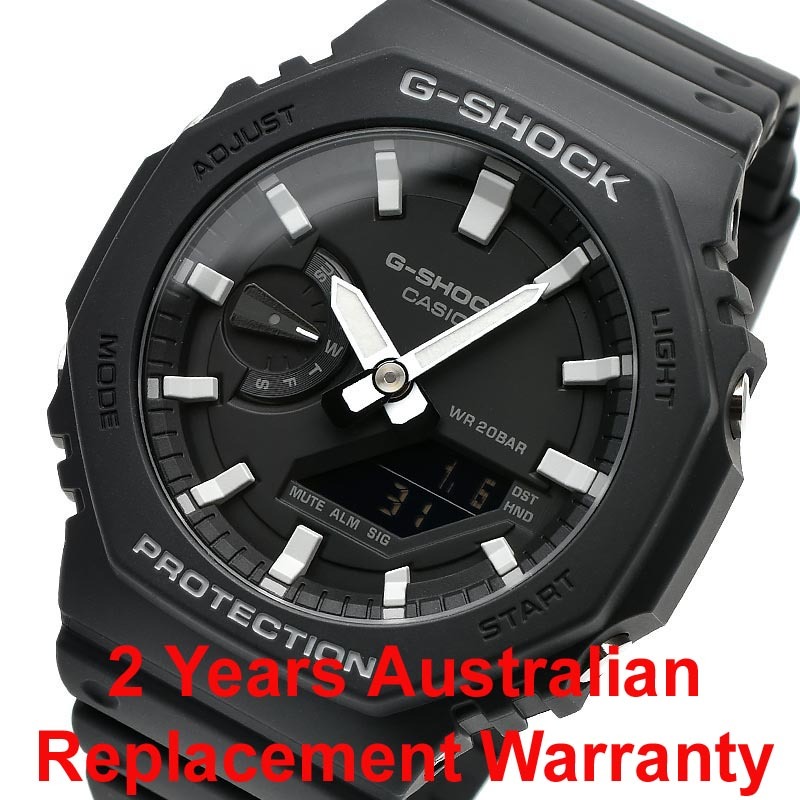 Casio G-Shock CasiOak GA-2100-1A Analog Digital Men Watch Black Octagon Bezel ozdigitalwatch.com.au