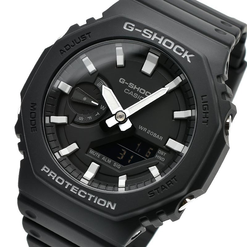 Casio G-Shock CasiOak GA-2100-1A Analog Digital Men Watch Black Octagon Bezel ozdigitalwatch.com.au