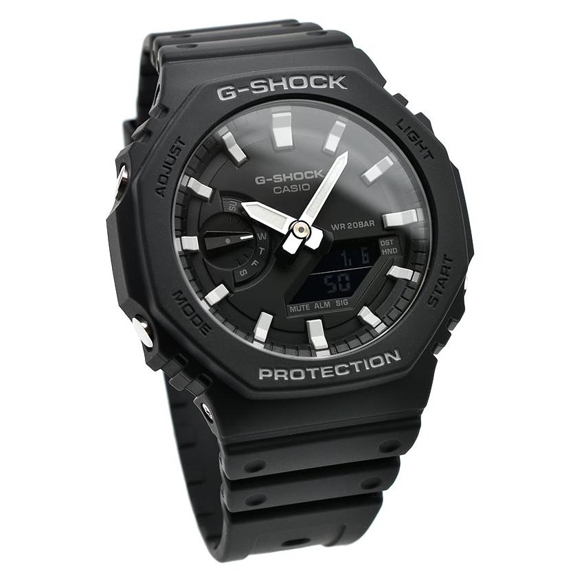 Casio G-Shock CasiOak GA-2100-1A Analog Digital Men Watch Black Octagon Bezel ozdigitalwatch.com.au