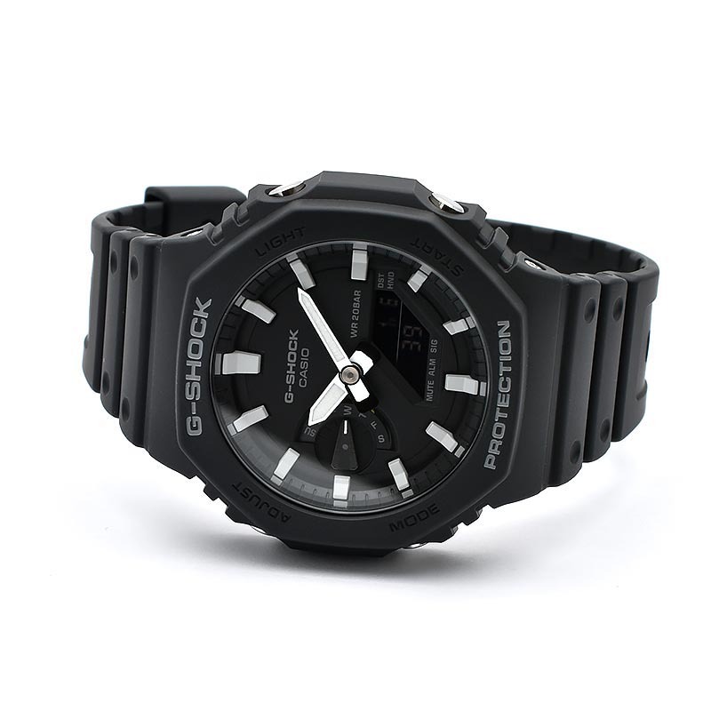 Casio G-Shock CasiOak GA-2100-1A Analog Digital Men Watch Black Octagon Bezel ozdigitalwatch.com.au