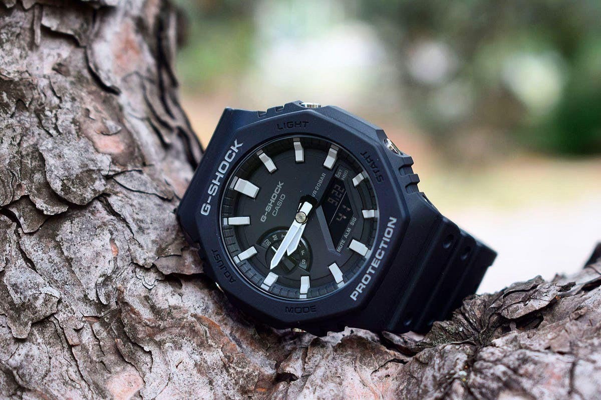 Casio G-Shock x Carbon GA-2100-1A Analog Digital CasiOak Men's Watch (Black) (Octagon Bezel)