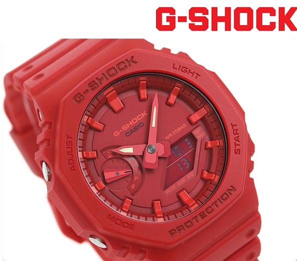 Casio G-Shock GA-2100-4A CasiOak Analog Digital Men Watch Red ozDigitalWatch.com.au
