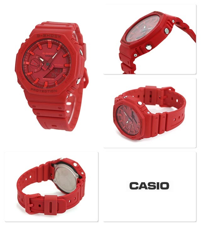 Casio G-Shock GA-2100-4A CasiOak Analog Digital Men Watch Red ozDigitalWatch.com.au