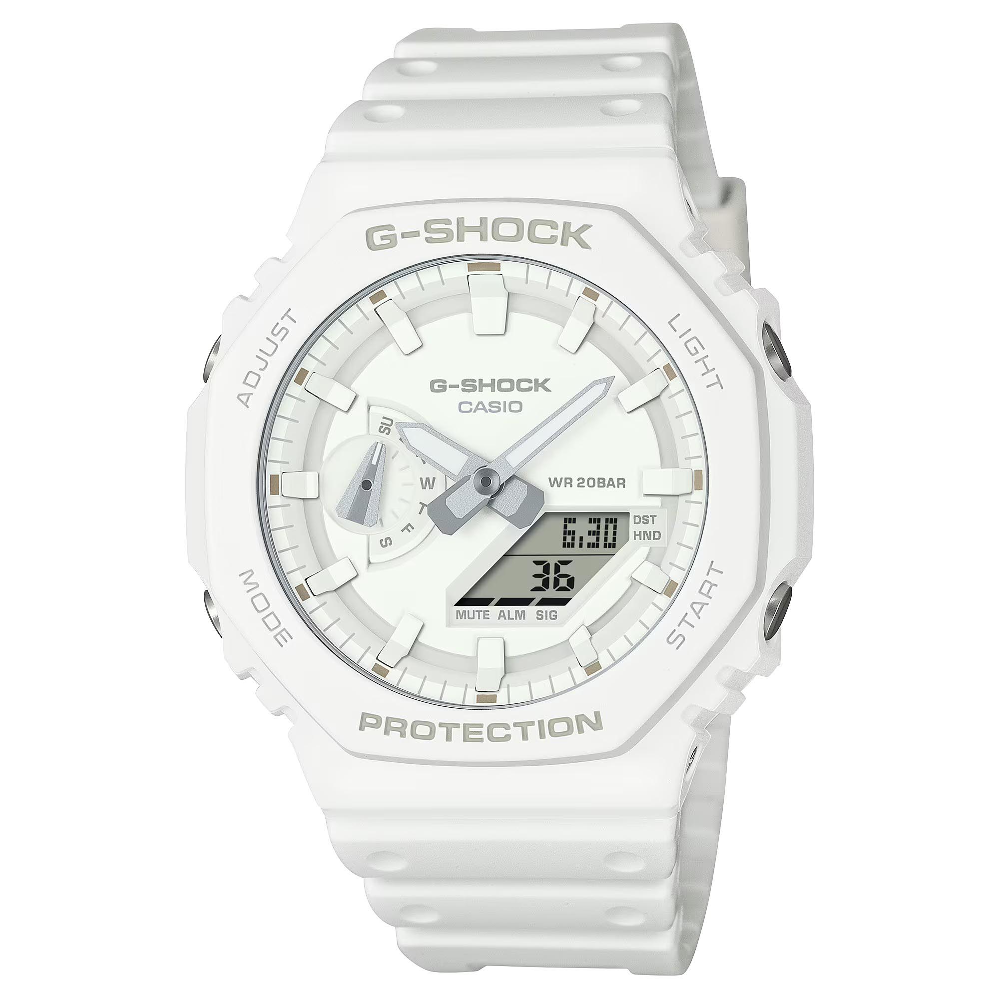 Casio G-Shock GA-2100-7A7 CasiOak Analog Digital Men Watch (White) GA2100-7A7