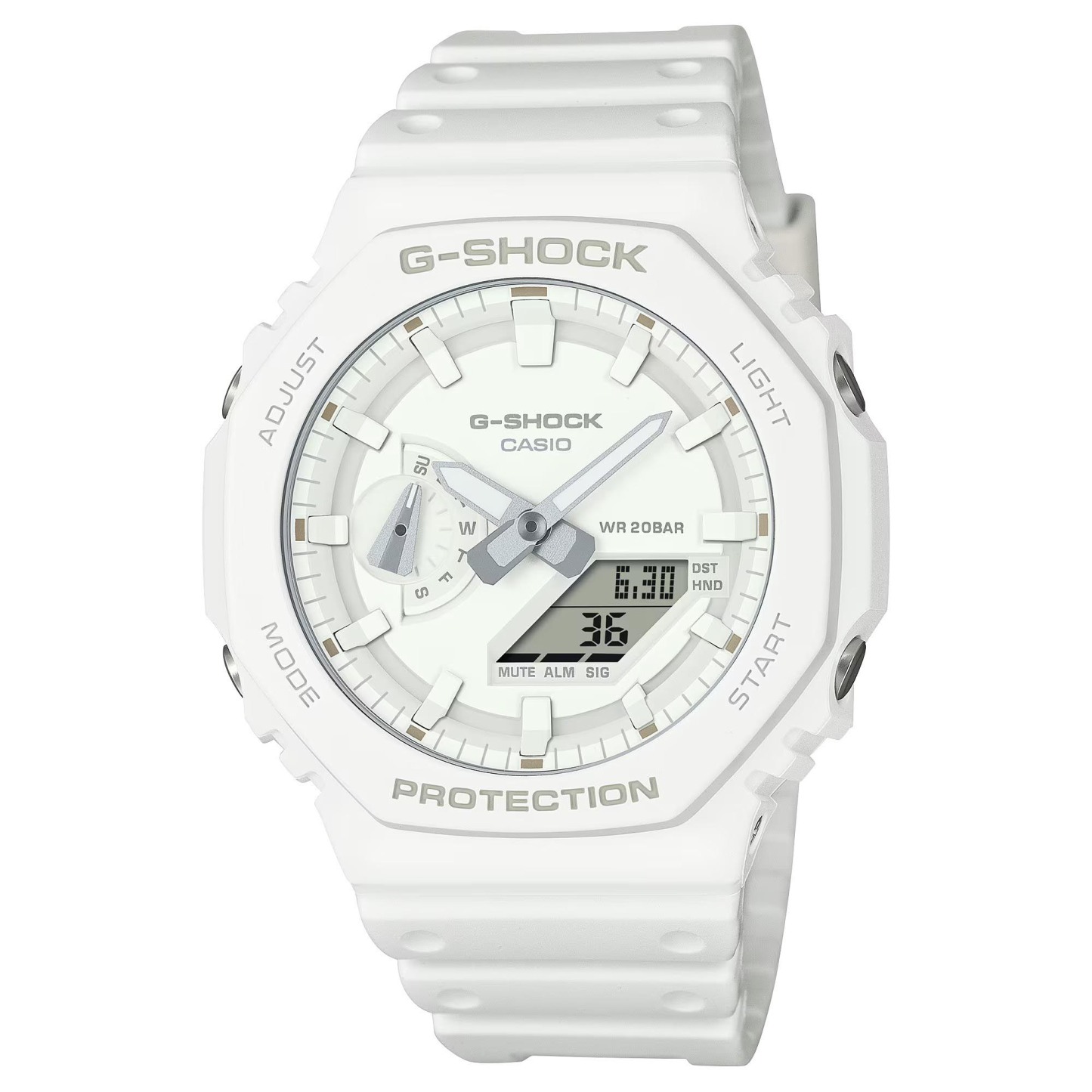 Casio G-Shock GA-2100-7A7 CasiOak Analog Digital Men Watch (White) GA2100-7A7