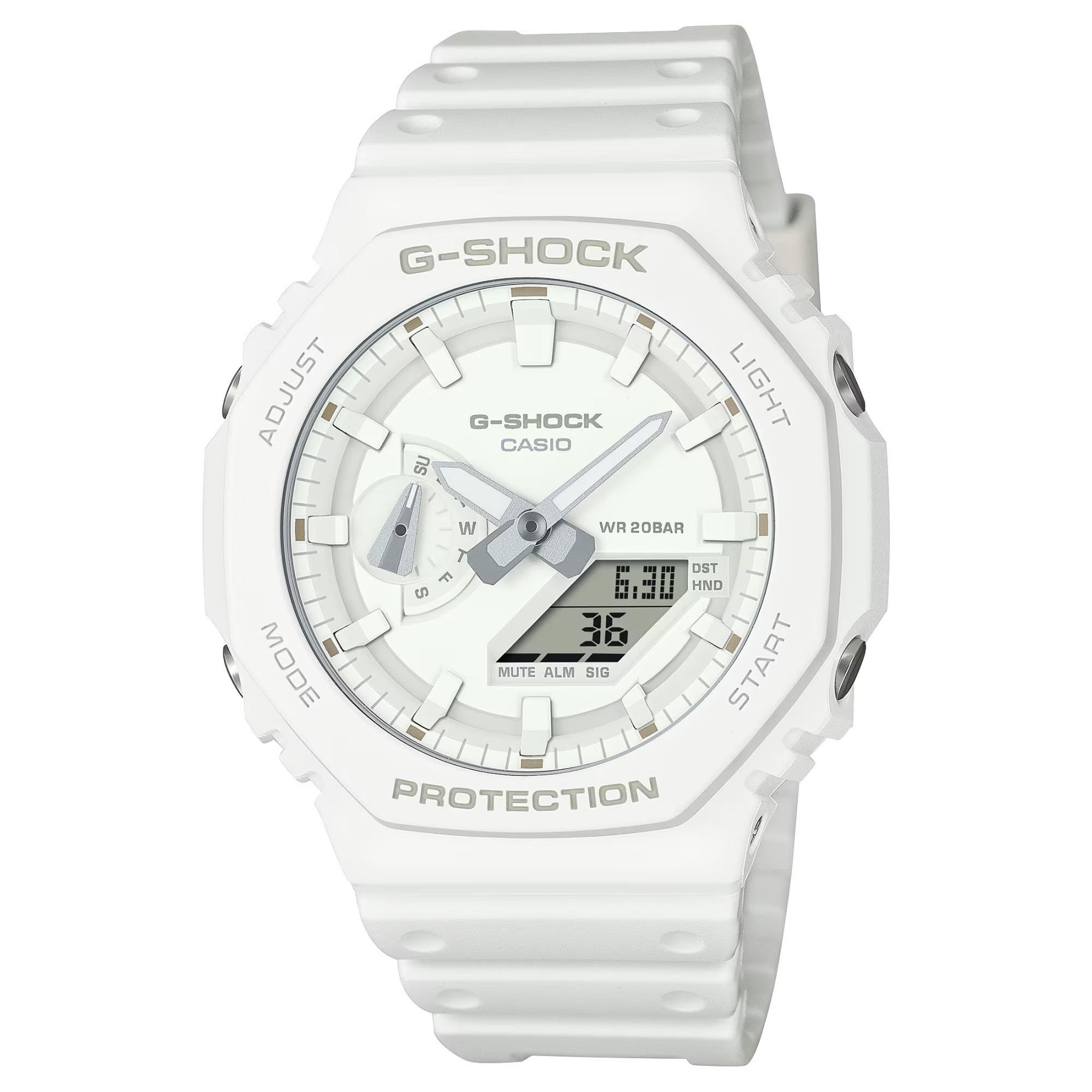 Casio G-Shock GA-2100-7A7 CasiOak Analog Digital Men Watch (White) GA2100-7A7