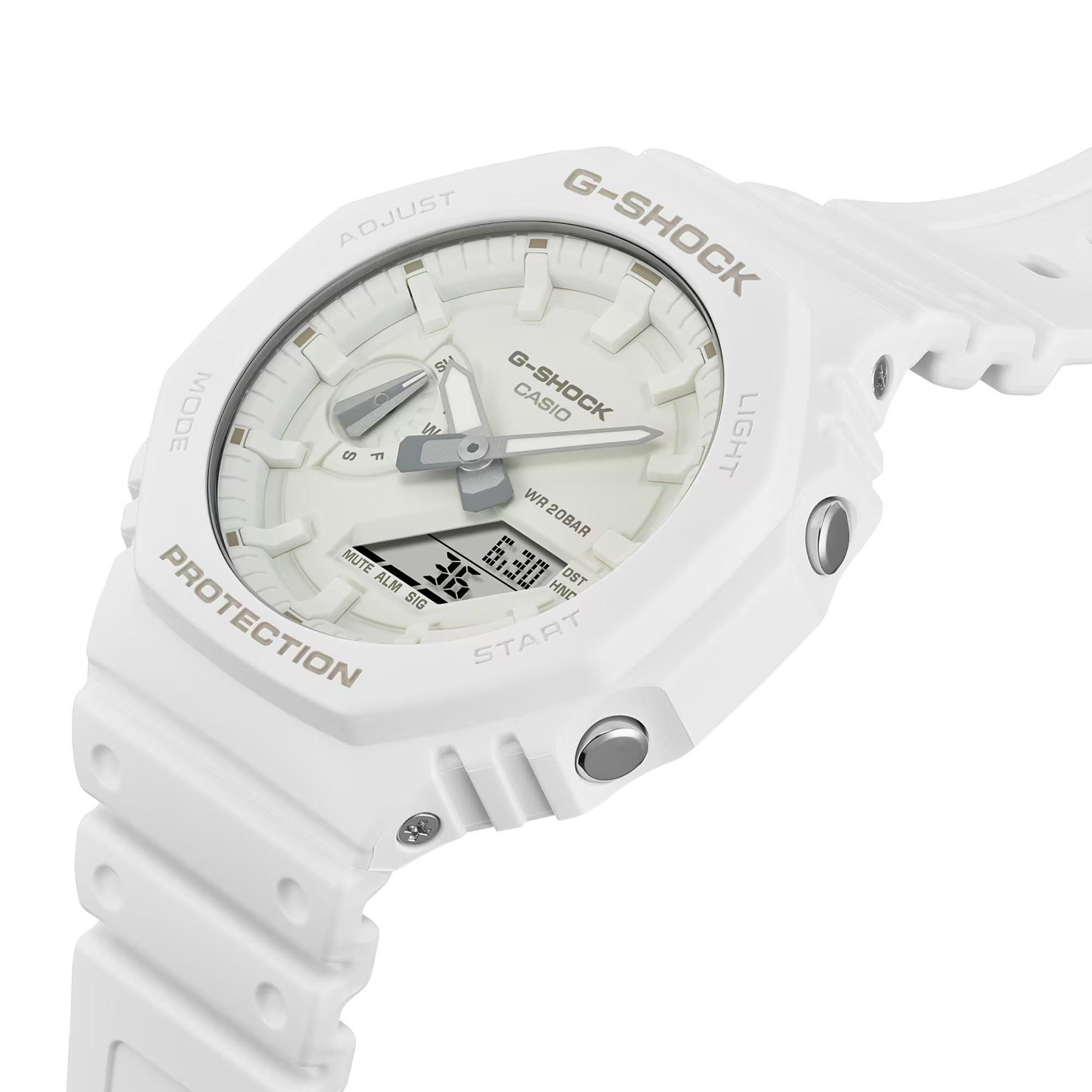 Casio G-Shock GA-2100-7A7 CasiOak Analog Digital Men Watch White ozdigitalwatch.com.au