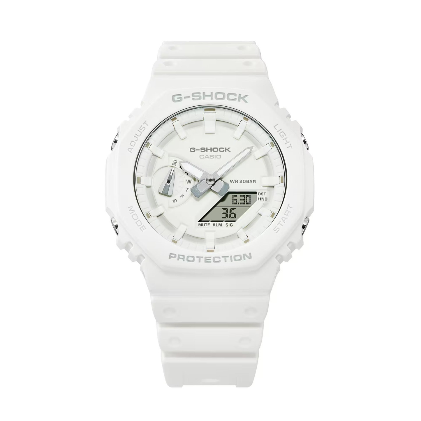 Casio G-Shock GA-2100-7A7 CasiOak Analog Digital Men Watch White ozdigitalwatch.com.au