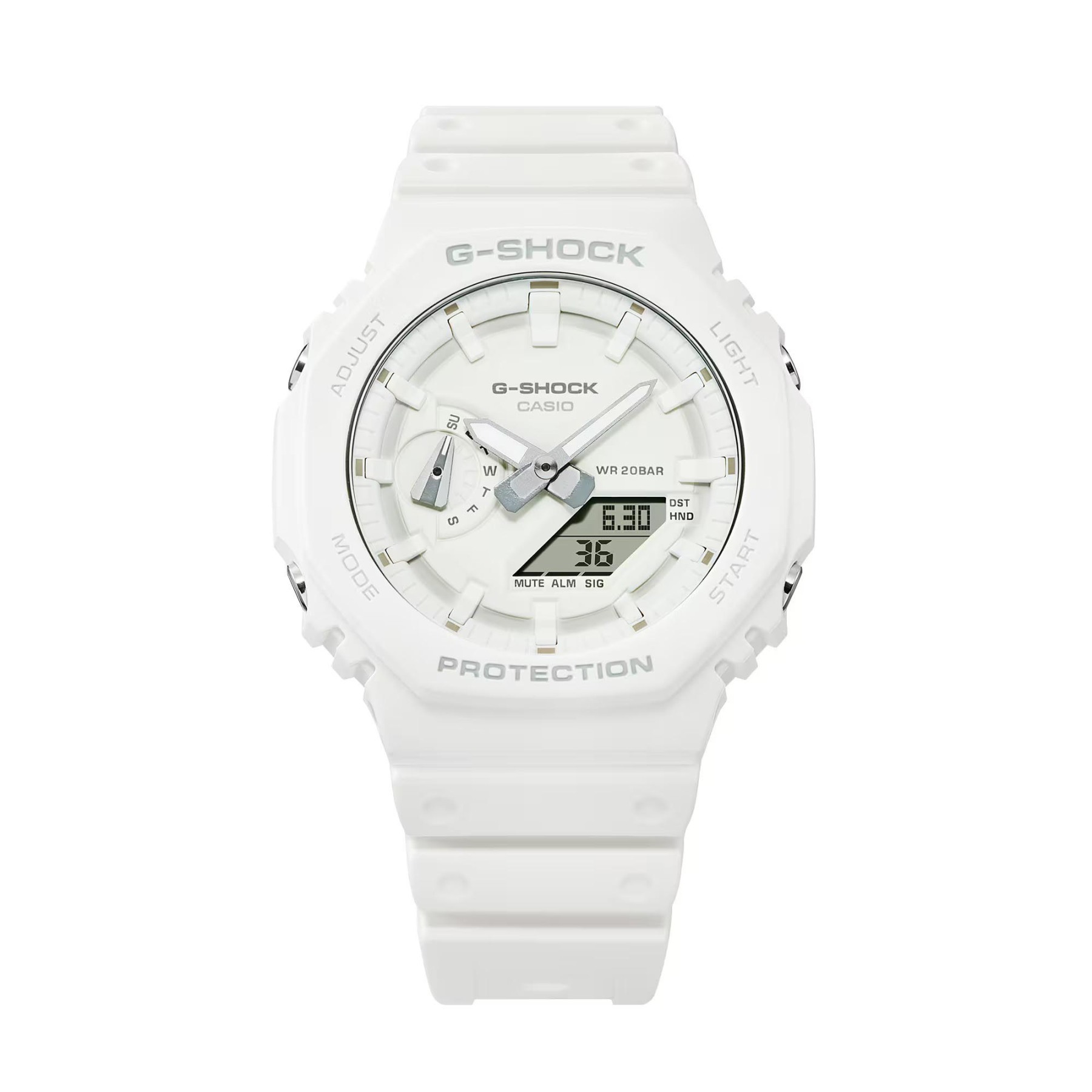 Casio G-Shock GA-2100-7A7 CasiOak Analog Digital Men Watch White ozdigitalwatch.com.au