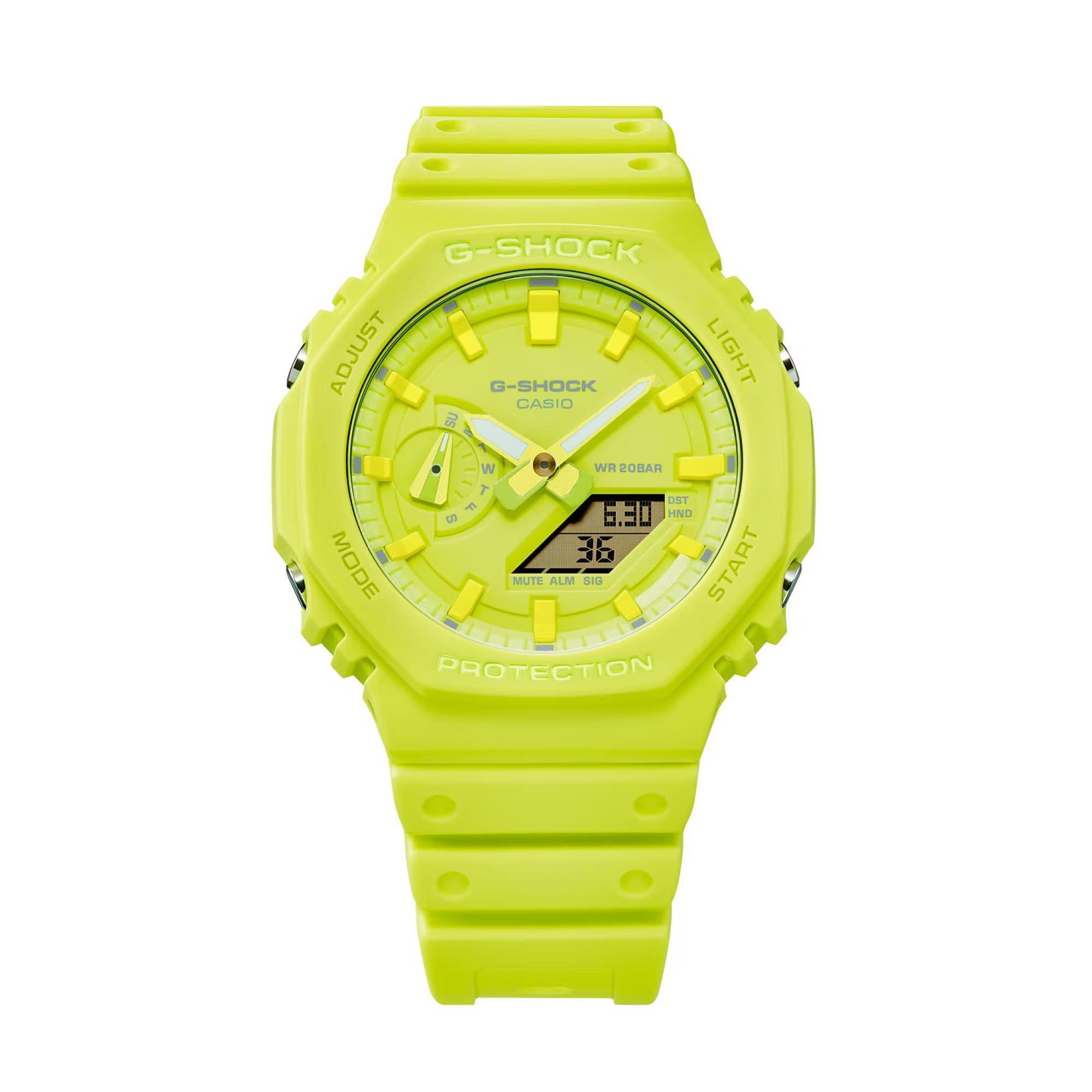 Casio G-Shock GA-2100-9A9 CasiOak Analog Digital Men Watch Volt Yellow ozDigitalWatch.com.au