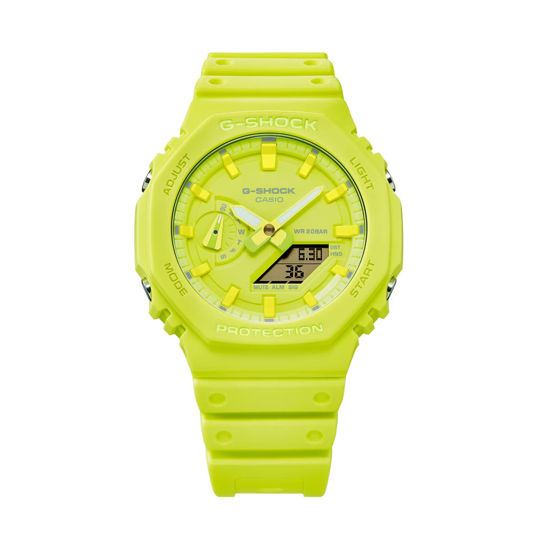 Casio G-Shock GA-2100-9A9 CasiOak Analog Digital Men Watch Volt Yellow ozDigitalWatch.com.au