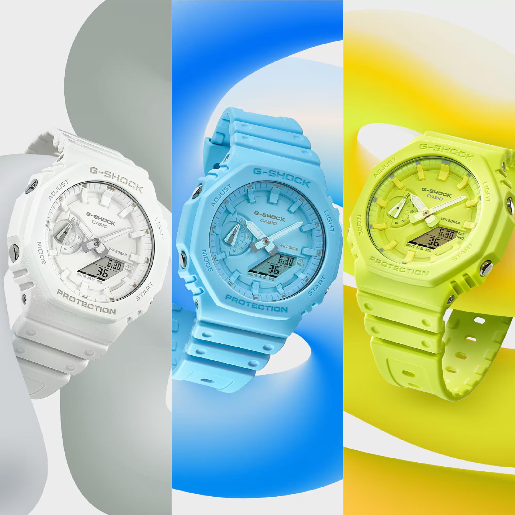 Casio G-Shock GA-2100-9A9 CasiOak Analog Digital Men Watch Volt Yellow ozDigitalWatch.com.au