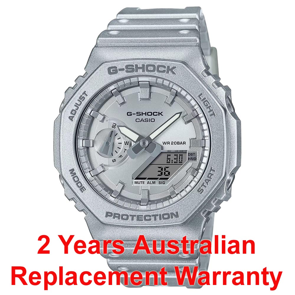 Casio G-Shock GA-2100FF-8A CasiOak Analog Digital Men Watch Metallic Silver ozDigitalWatch.com.au