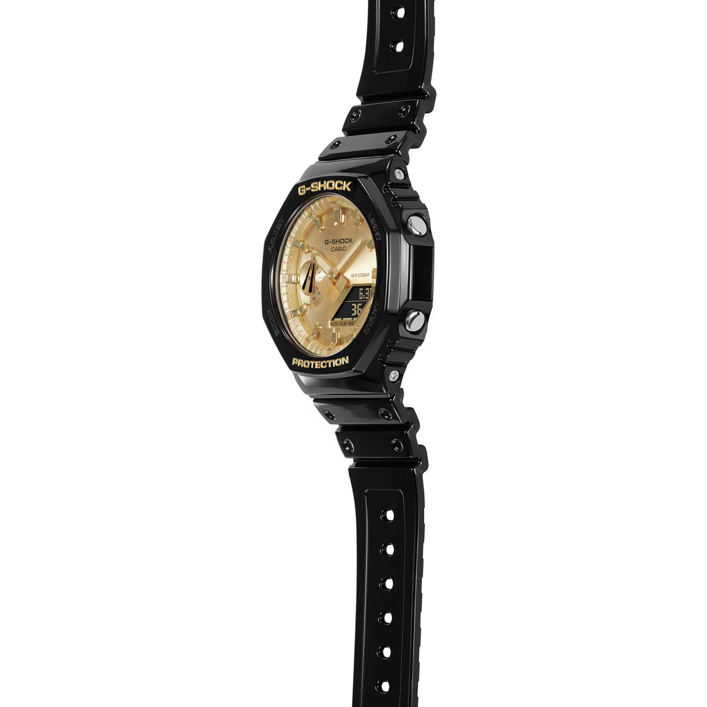 Casio G-Shock CasiOak GA-2100GB-1A Analog Digital Men Watch Black Gold ozdigitalwatch.com.au