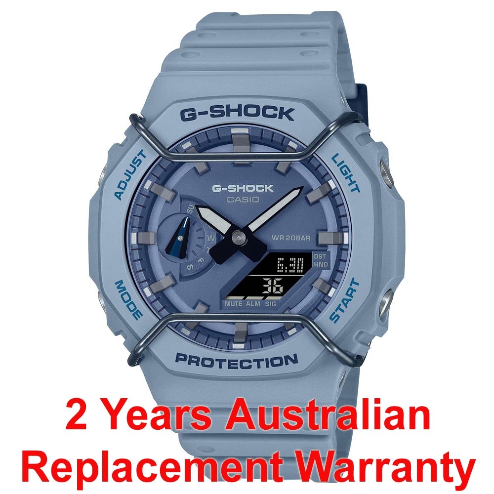 Casio G-Shock GA-2100PT-2A CasiOak Men Watch Blue with Face Protector ozDigitalWatch.com.au