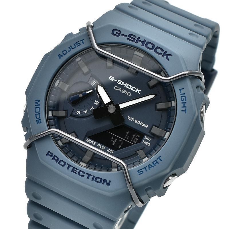 Casio G-Shock GA-2100PT-2A CasiOak Men Watch Blue with Face Protector ozDigitalWatch.com.au