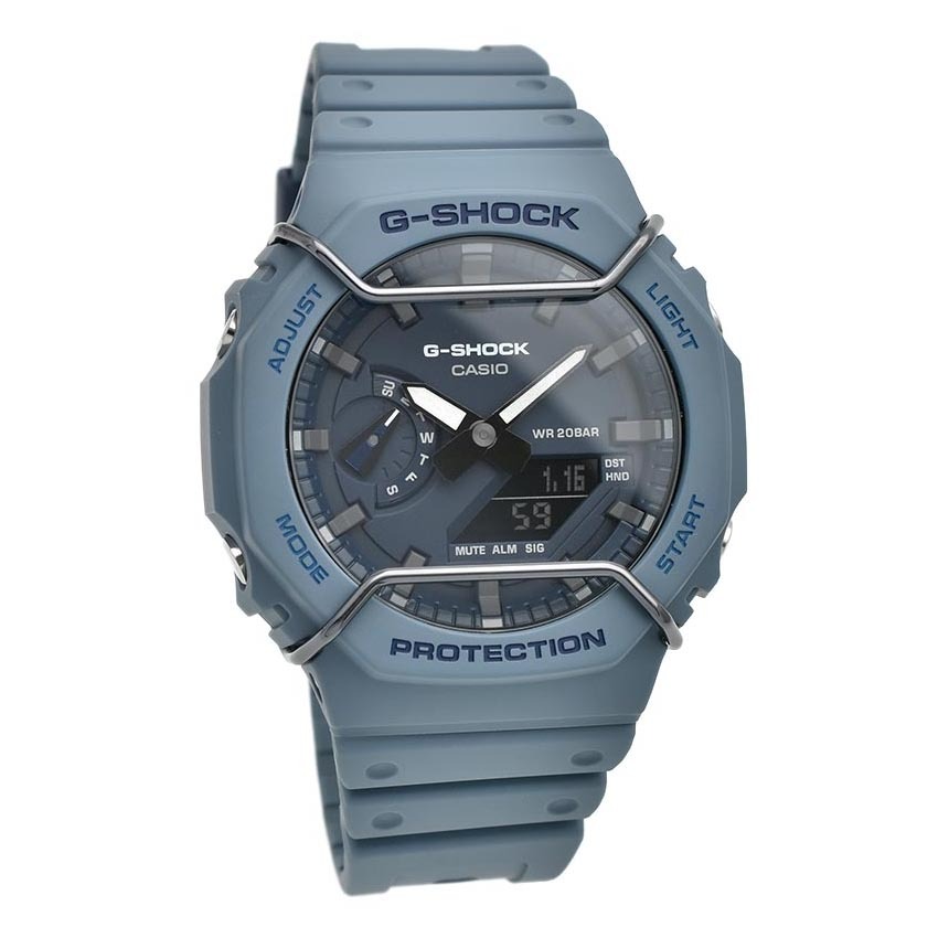 Casio G-Shock GA-2100PT-2A CasiOak Men Watch Blue with Face Protector ozDigitalWatch.com.au