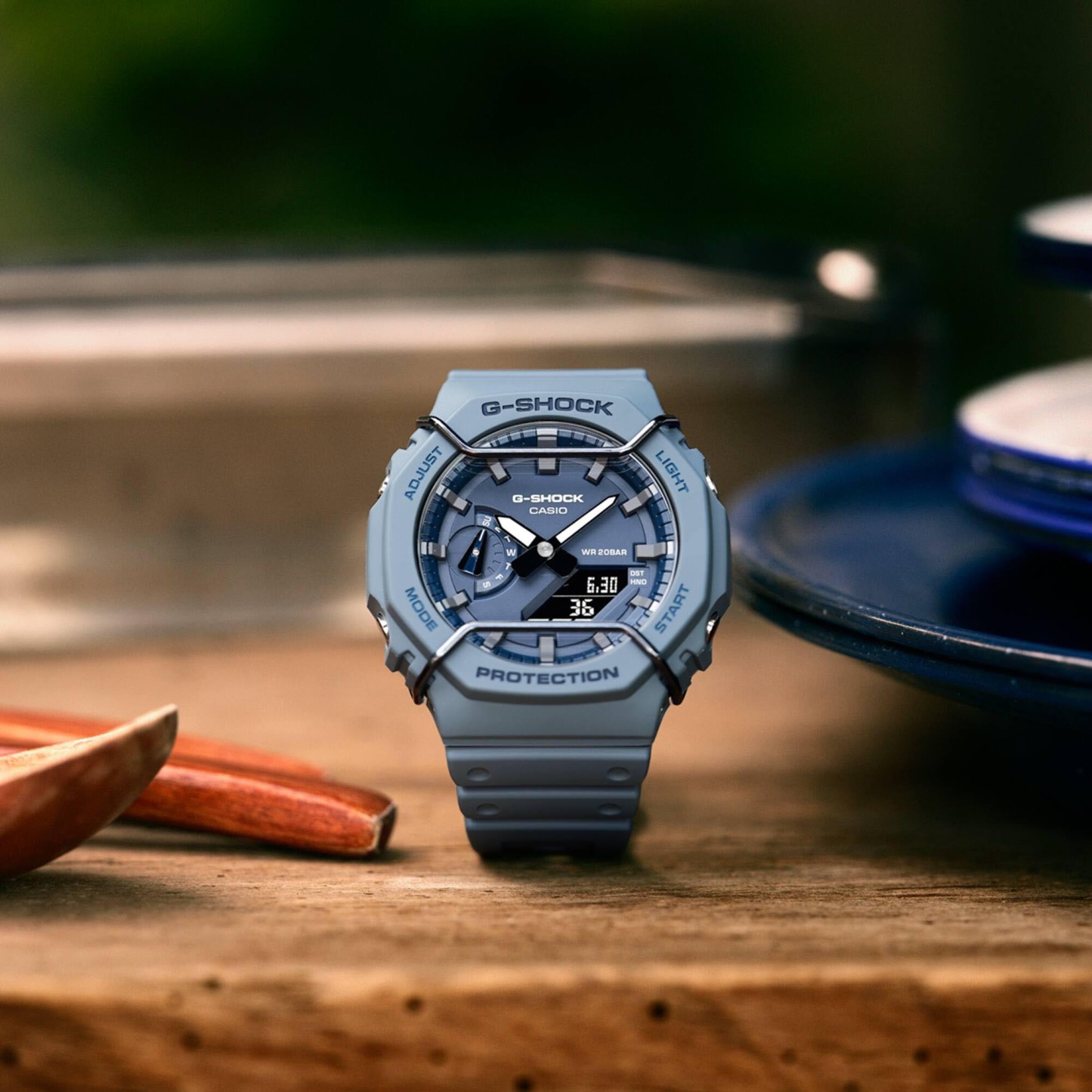 Casio G-Shock GA-2100PT-2A CasiOak Men Watch Blue with Face Protector ozDigitalWatch.com.au