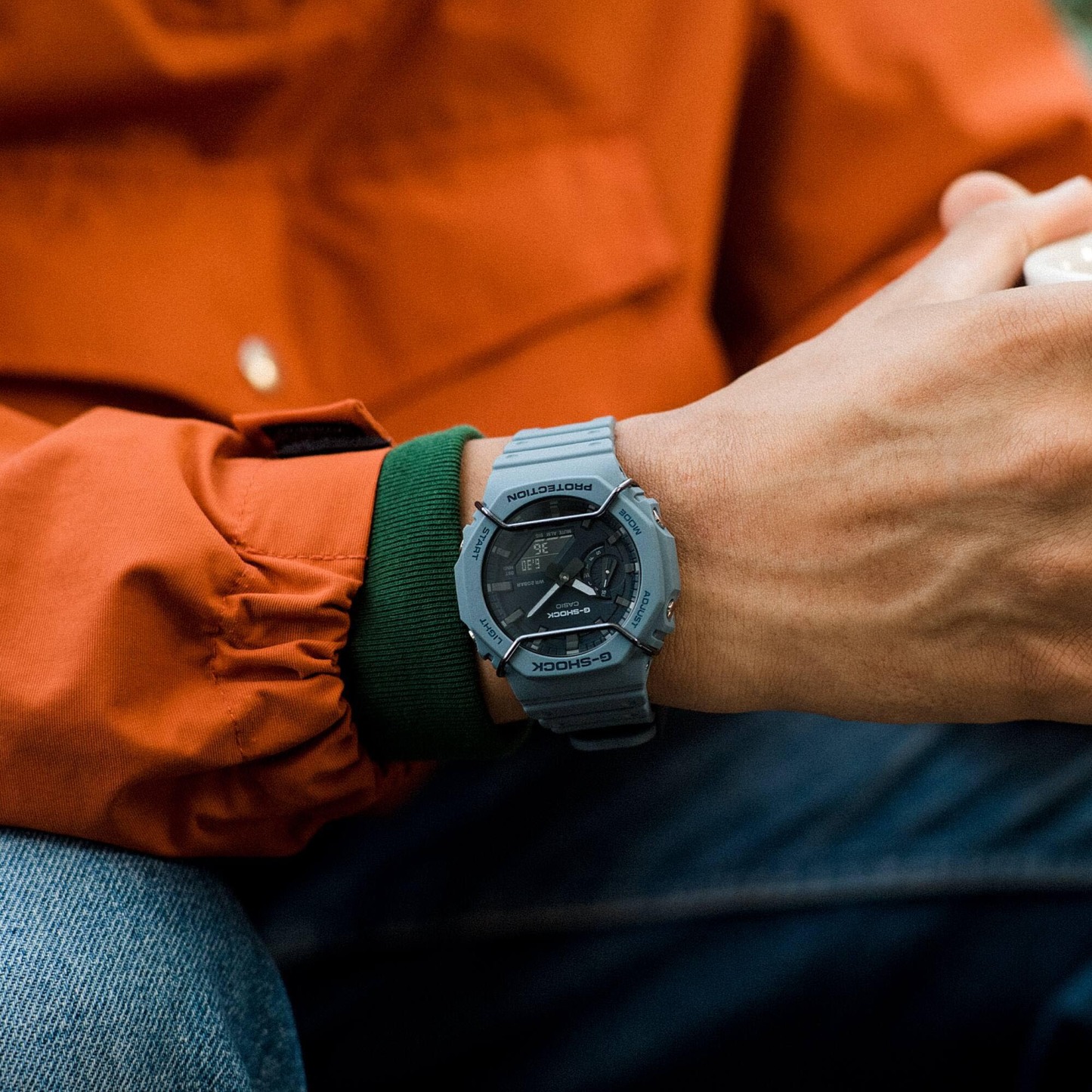 Casio G-Shock GA-2100PT-2A CasiOak Men Watch Blue with Face Protector ozDigitalWatch.com.au