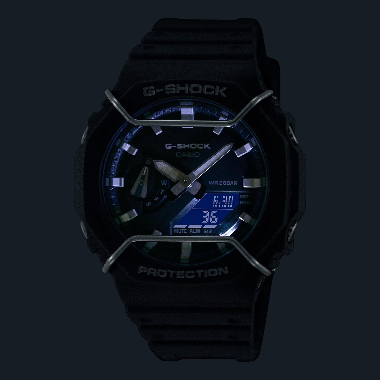Casio G-Shock GA-2100PT-2A CasiOak Men Watch Blue with Face Protector ozDigitalWatch.com.au
