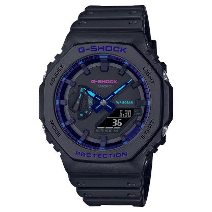 Casio G-Shock CasiOak GA-2100VB-1A Men Watch Black Blue Virtual Reality ozDigitalWatch.com.au