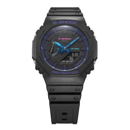 Casio G-Shock CasiOak GA-2100VB-1A Men Watch Black Blue Virtual Reality ozDigitalWatch.com.au