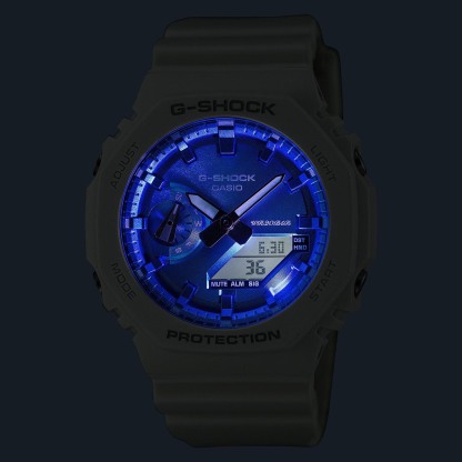 Casio G-Shock GA-2100WS-7A CasiOak Analog Digital Men's Watch (White x Blue) (Winter Seasonal Collection) GA2100WS-7A