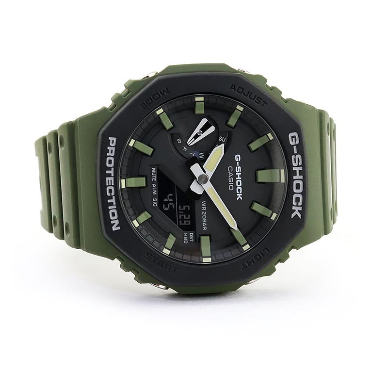 Casio G-Shock GA-2110SU-3A CasiOak Analog Digital Men Watch Green Black ozdigitalwatch.com.au