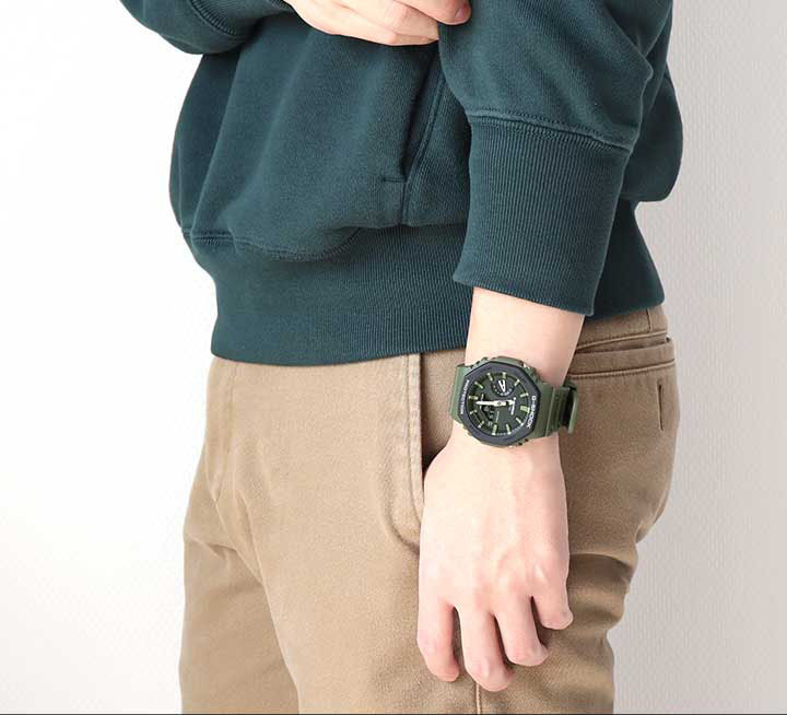 Casio G-Shock GA-2110SU-3A CasiOak Analog Digital Men Watch Green Black ozdigitalwatch.com.au