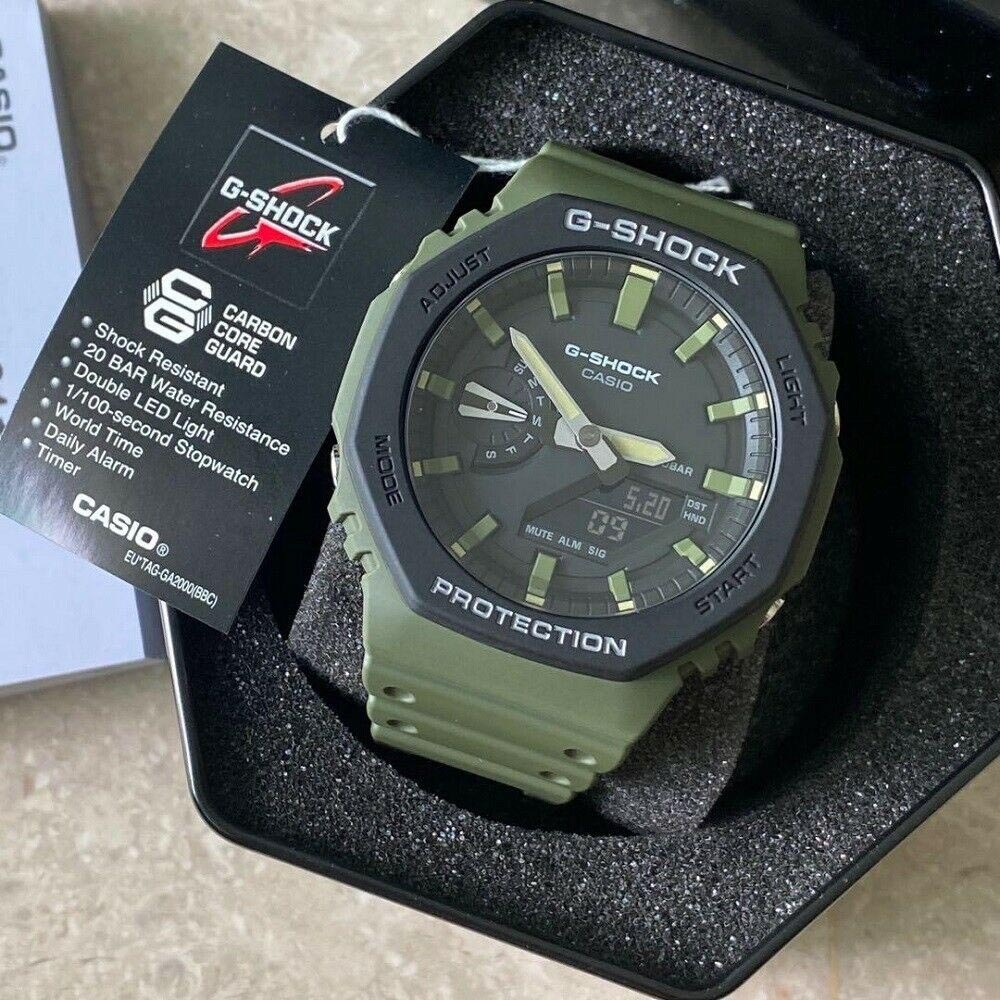 Casio G-Shock GA-2110SU-3A CasiOak Analog Digital Men Watch Green Black ozdigitalwatch.com.au