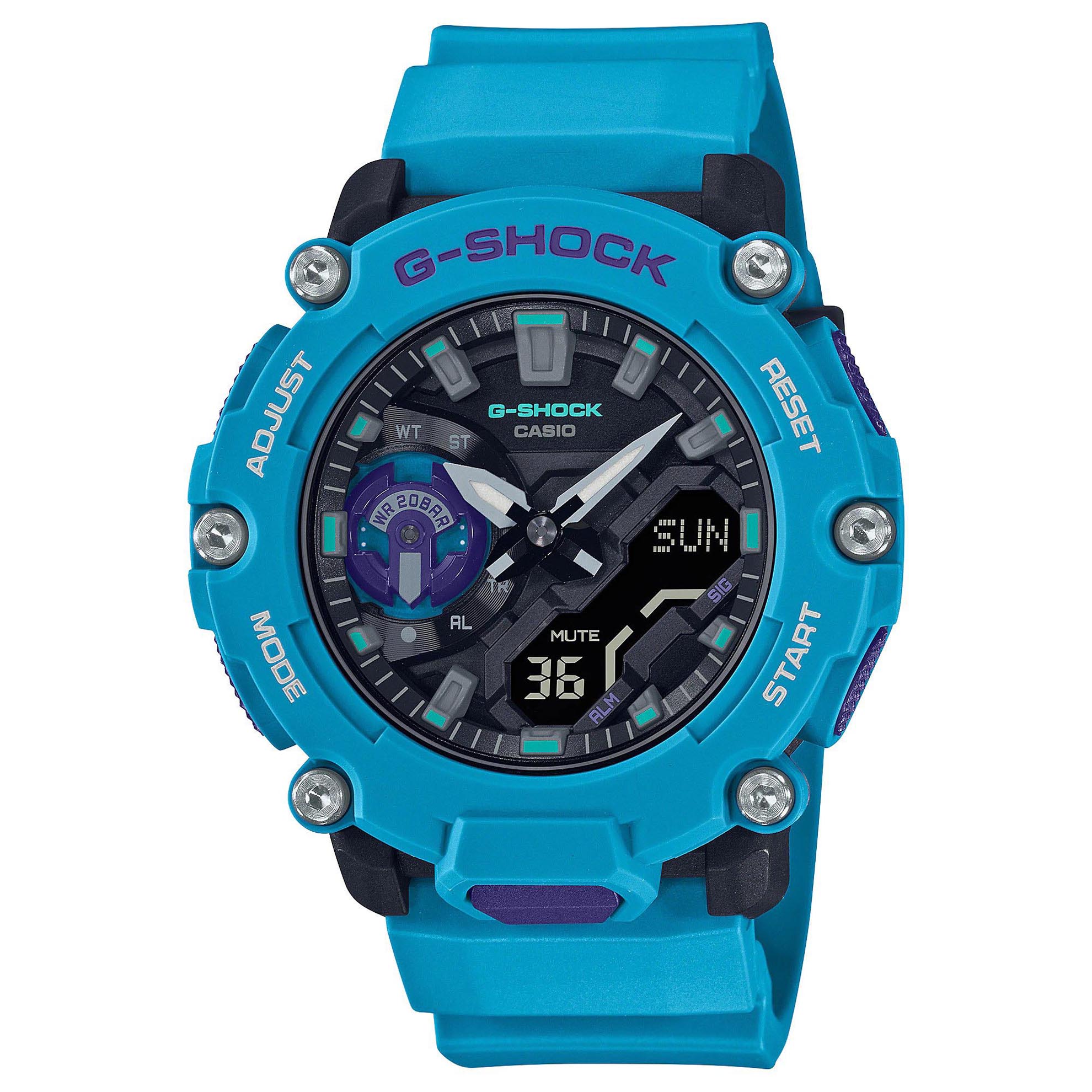 Casio G-Shock GA-2200-2A Analog Digital Men Sport Watch (Turquoise x Black) GA2200-2A