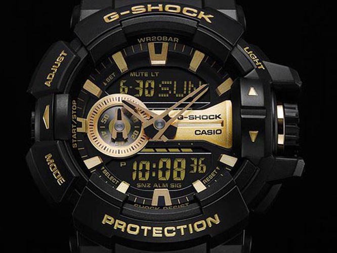 Casio G-Shock GA-400GB-1A9 Analog Digital Men's Watch Black Gold ozdigitalwatch.com.au