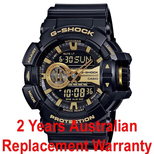 Casio G-Shock GA-400GB-1A9 Analog Digital Men's Watch Black Gold ozdigitalwatch.com.au