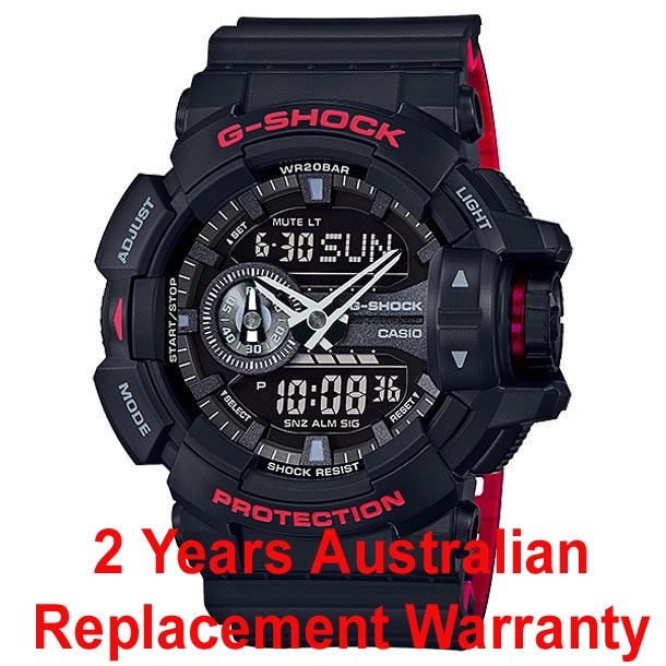 Casio G-Shock GA-400HR-1A Analog Digital Men Watch Black Red ozdigitalwatch.com.au