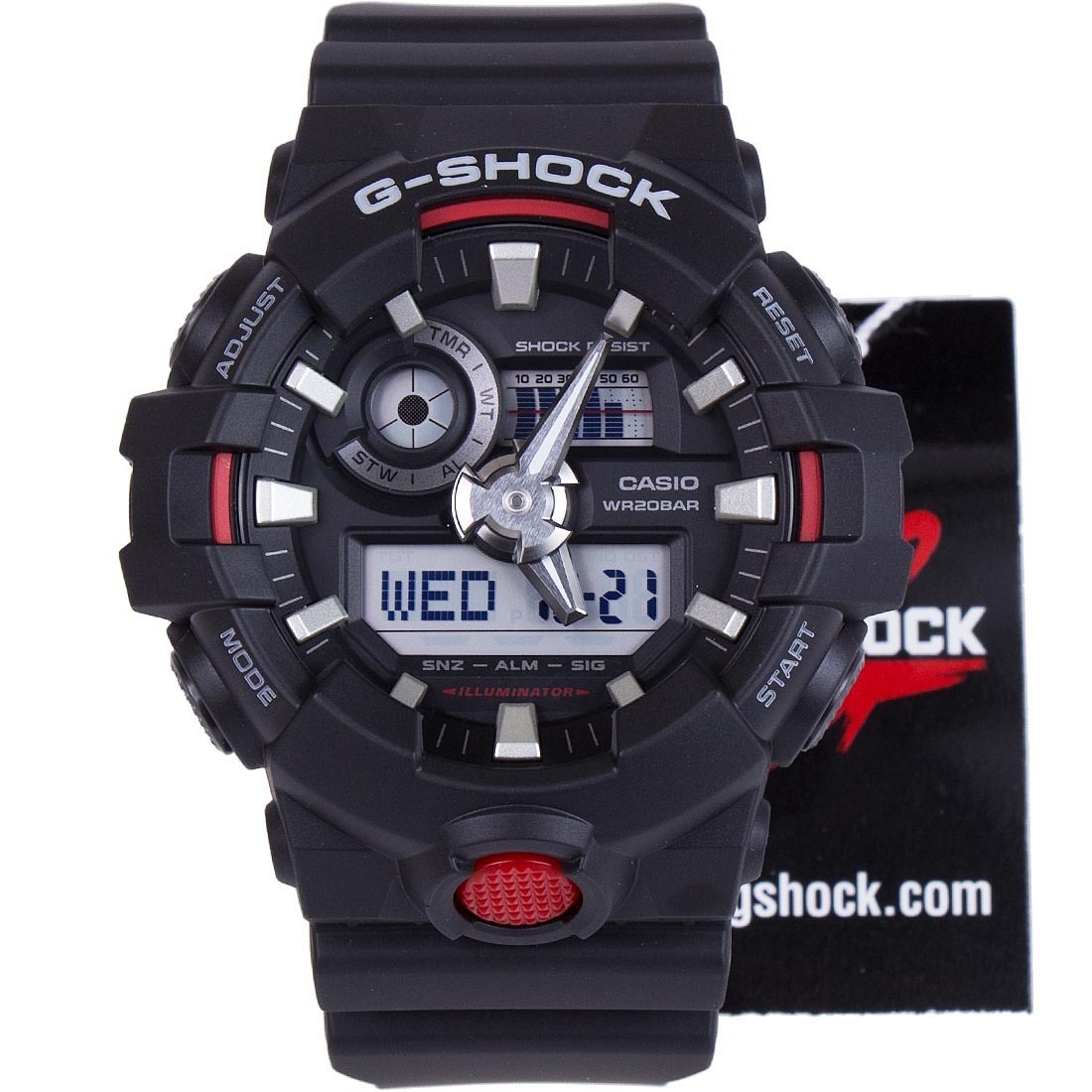 Casio G-Shock GA-700-1A Analog Digital Men's Watch (Black x Red) GA700-1A