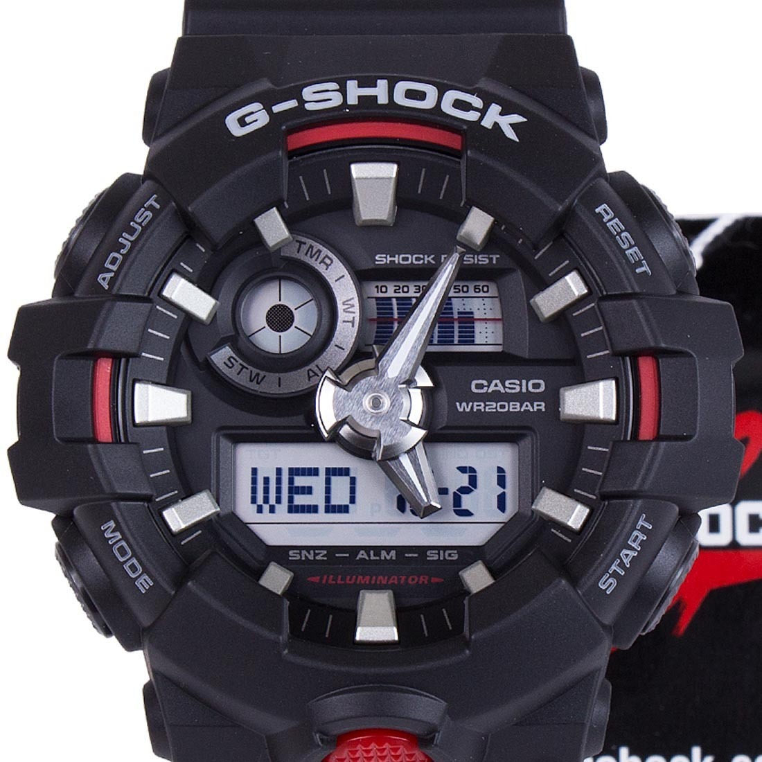 Casio G-Shock GA-700-1A Analog Digital Men Watch Black Red ozdigitalwatch.com.au