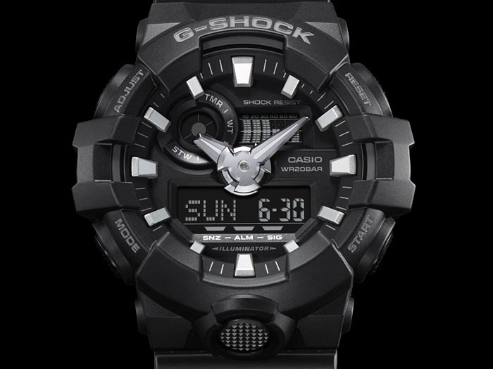 Casio G-Shock GA-700-1B Analog Digital Men Sport Watch Black ozdigitalwatch.com.au
