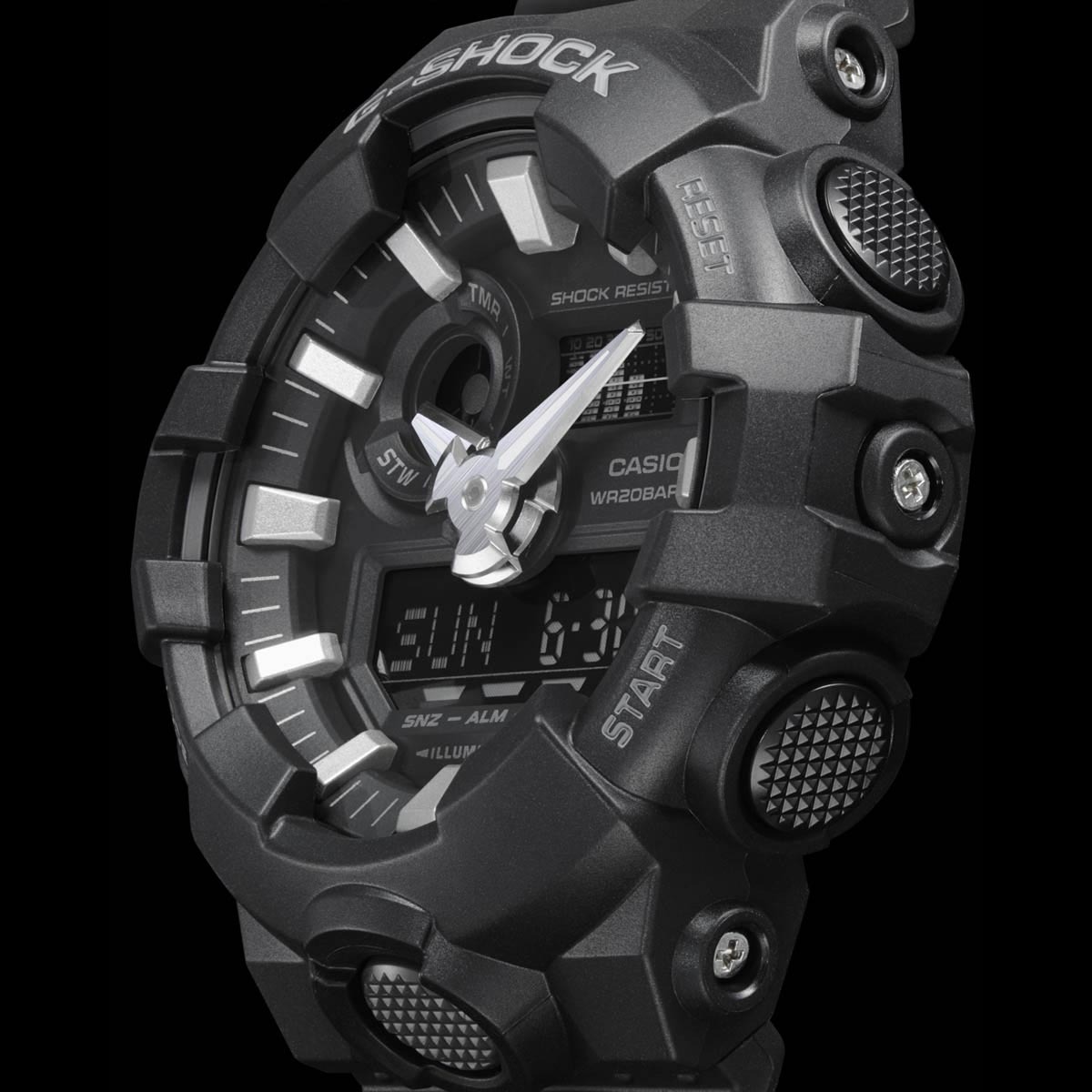Casio G-Shock GA-700-1B Analog Digital Men Sport Watch Black ozdigitalwatch.com.au