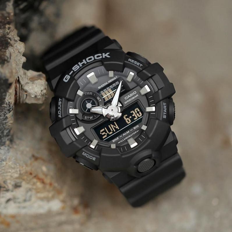 Casio G-Shock GA-700-1B Analog Digital Men Sport Watch Black ozdigitalwatch.com.au