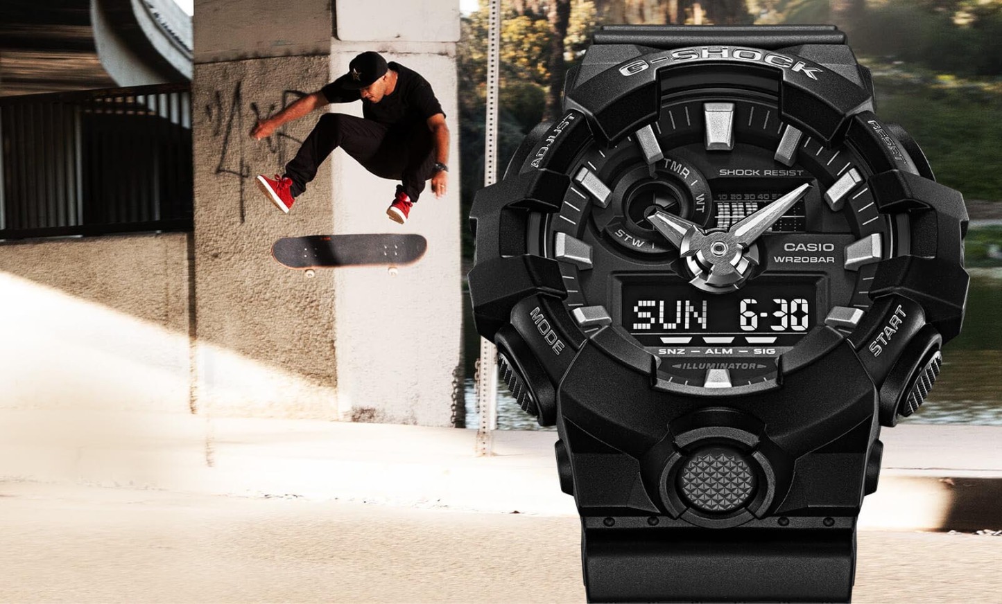 Casio G-Shock GA-700-1B Analog Digital Men Sport Watch Black ozdigitalwatch.com.au