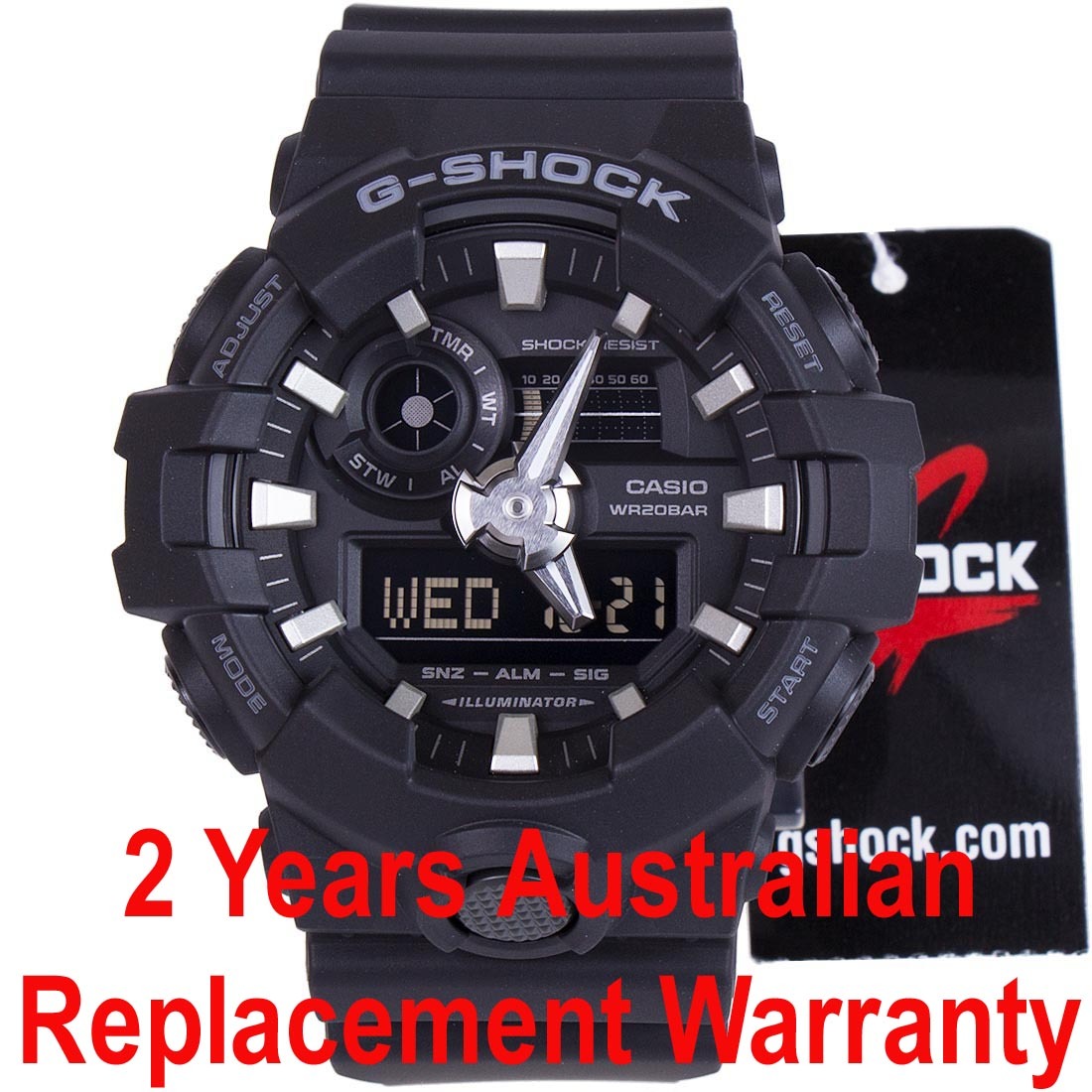Casio G-Shock GA-700-1B Analog Digital Men Sport Watch Black ozdigitalwatch.com.au
