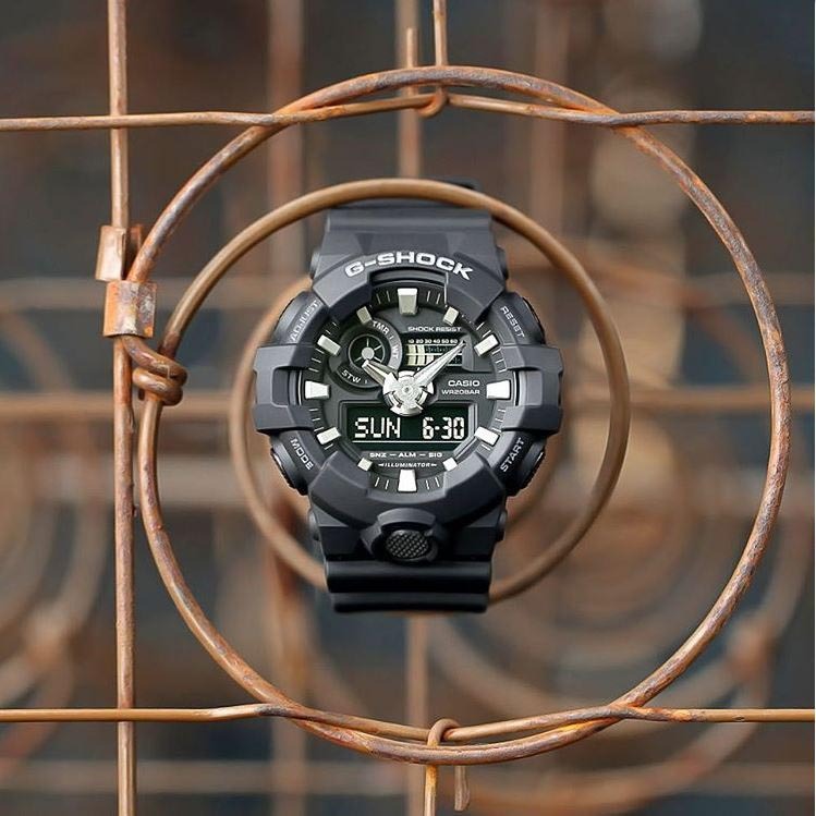 Casio G-Shock GA-700-1B Analog Digital Men Sport Watch Black ozdigitalwatch.com.au