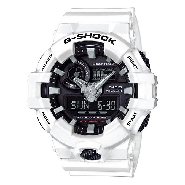 Casio G-Shock GA-700-7A Analog Digital Men's Watch (White x Black) GA700-7A