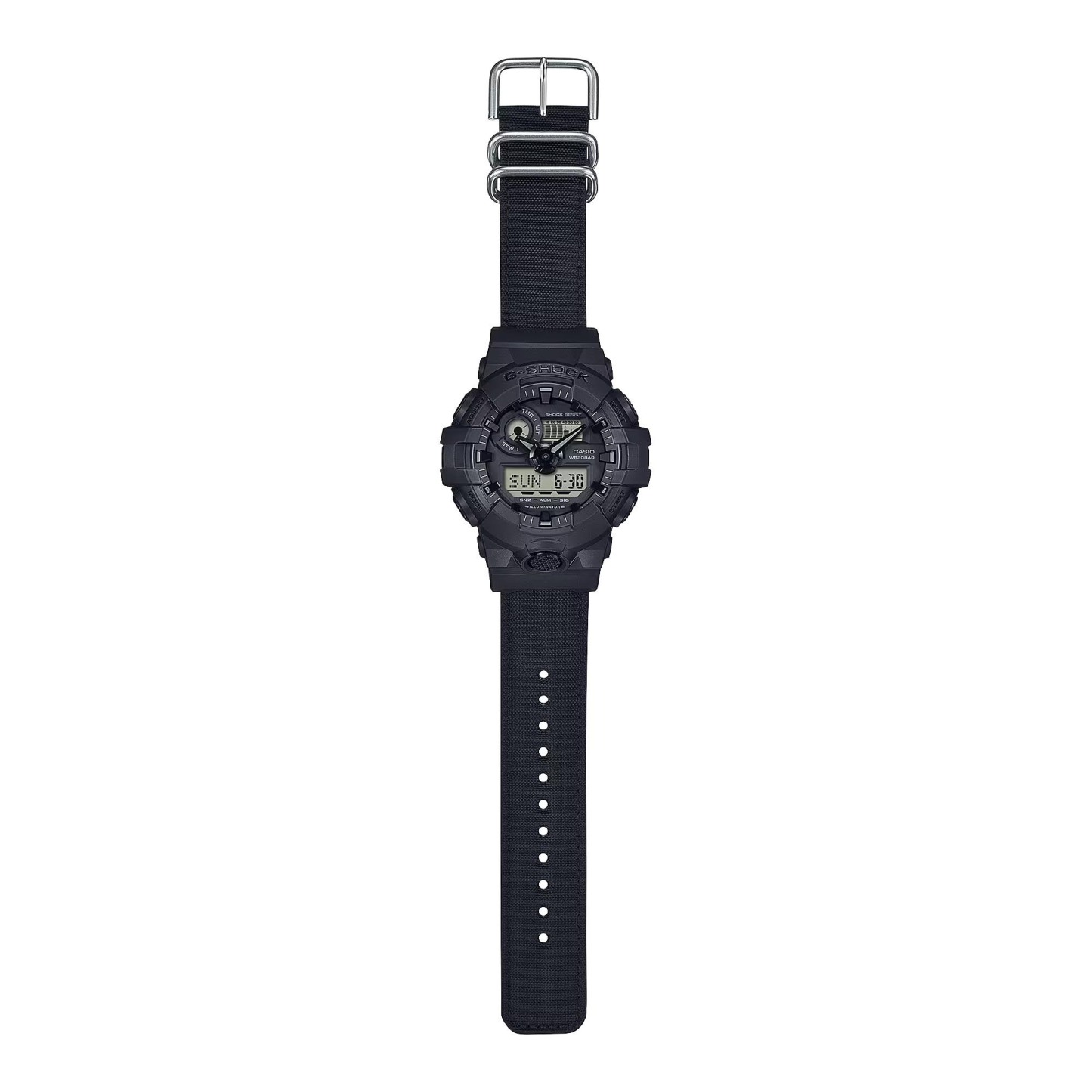Casio G-Shock GA-700BCE-1A Analog Digital Men Watch Black Cordura Cloth Band ozDigitalWatch.com.au