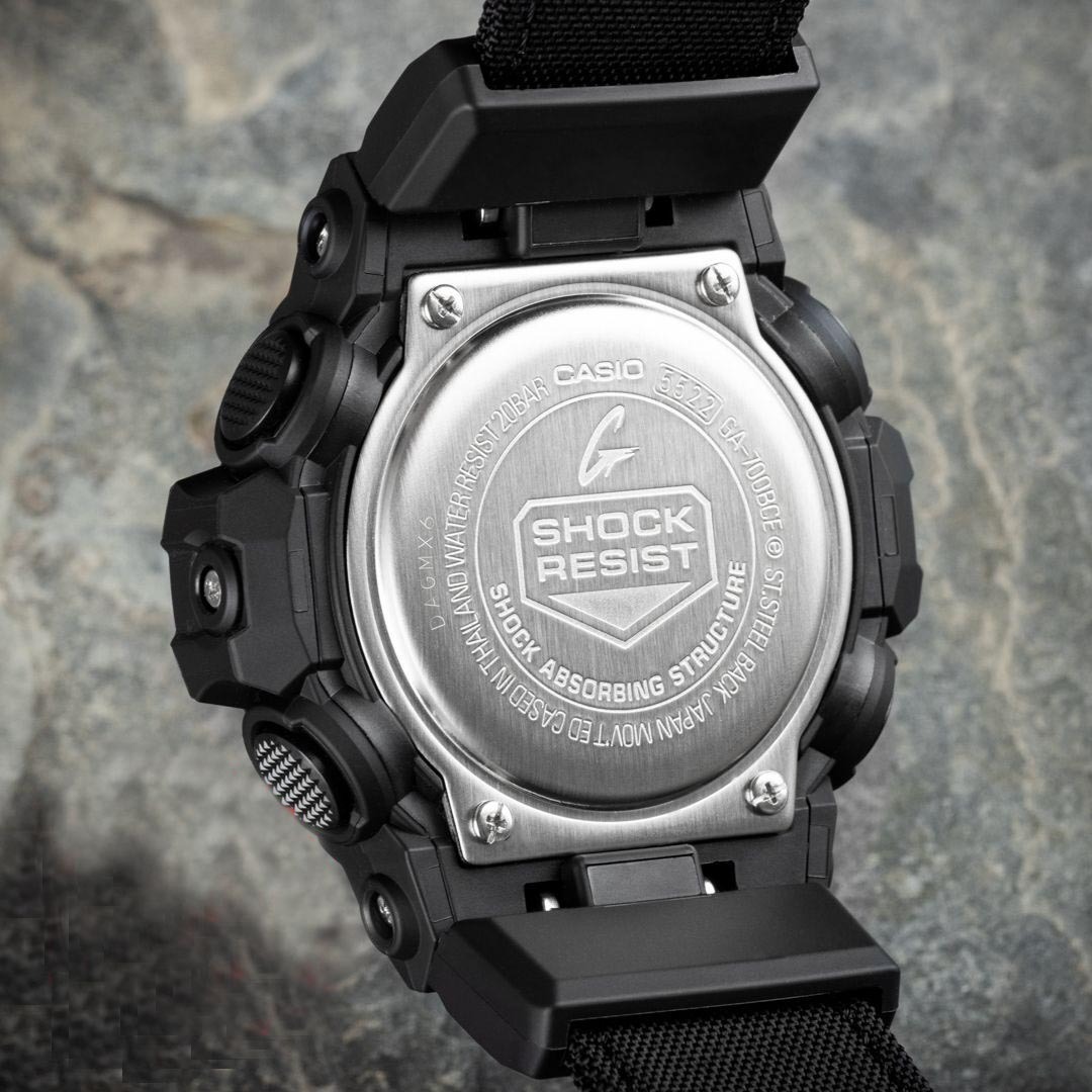 Casio G-Shock GA-700BCE-1A Analog Digital Men Watch Black Cordura Cloth Band ozDigitalWatch.com.au