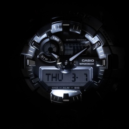 Casio G-Shock GA-700BCE-1A Analog Digital Men Watch Black Cordura Cloth Band ozDigitalWatch.com.au