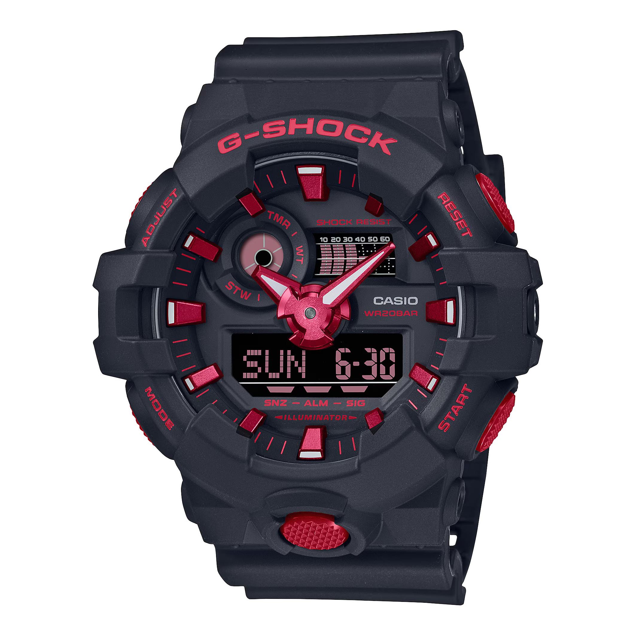 Casio G-Shock GA-700BNR-1A Analog Digital Men Watch Black x Red Ignite Series ozdigitalwatch.com.au