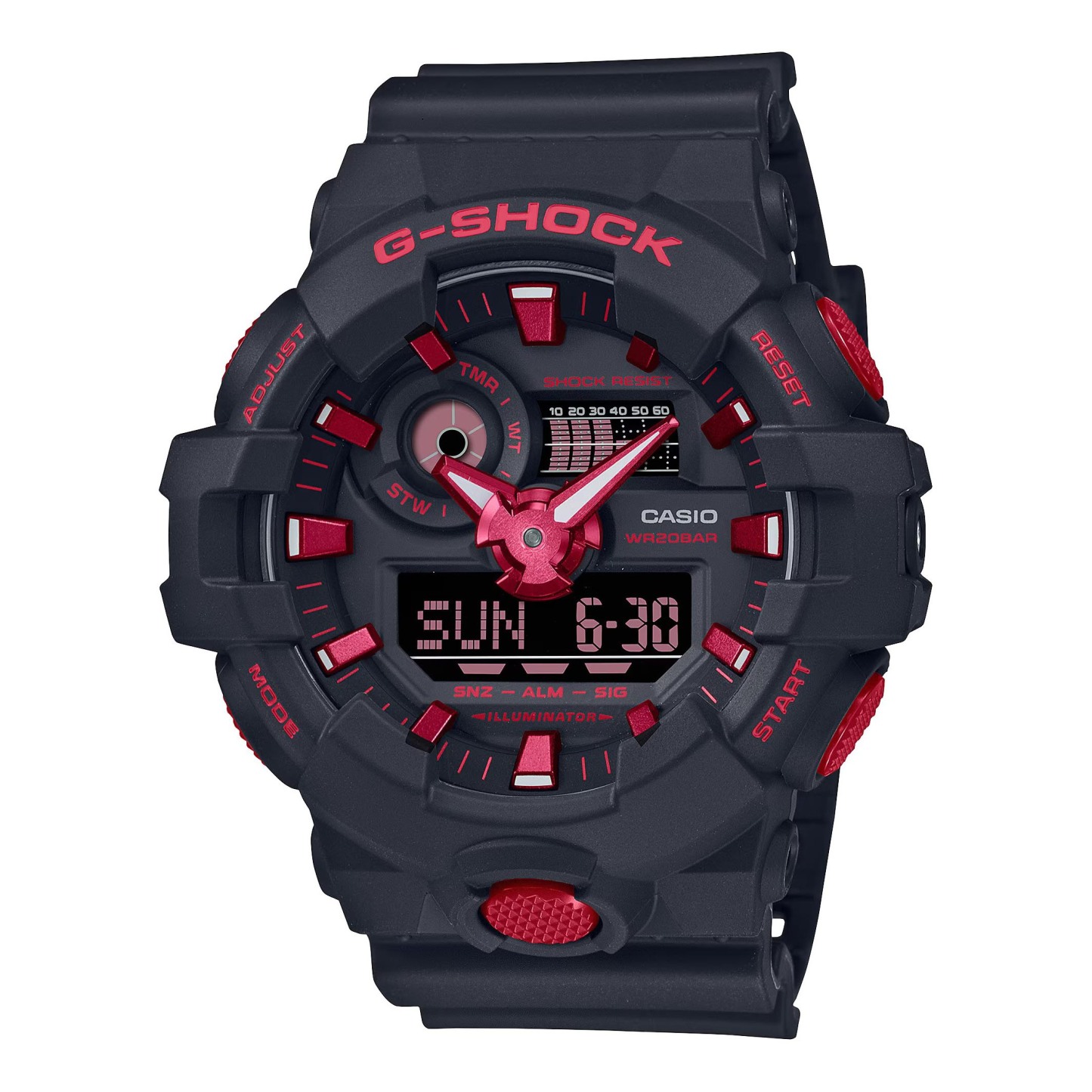 Casio G-Shock GA-700BNR-1A Analog Digital Men's Watch (Black x Red Ignite Series) GA700BNR-1A